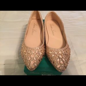 Lauren Lorraine  Rose gold sparkling flats 9.5